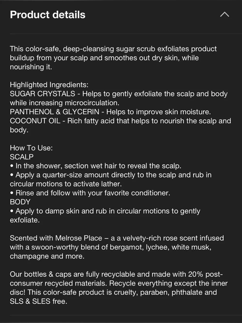 New OUAI Melrose body & scalp scrub exfoliant full size 8.8 oz jar clean beauty